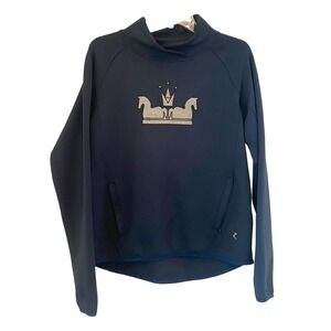 Horze Emilia Kid's Equestrian Sweatshirt Horse Top Navy Youth‎ US 12 Large